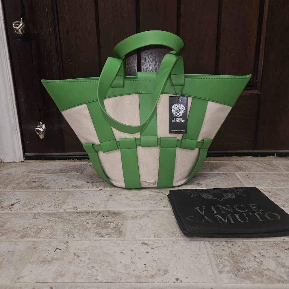 Vince Camuto Mkenz Green Tote Purse NWT